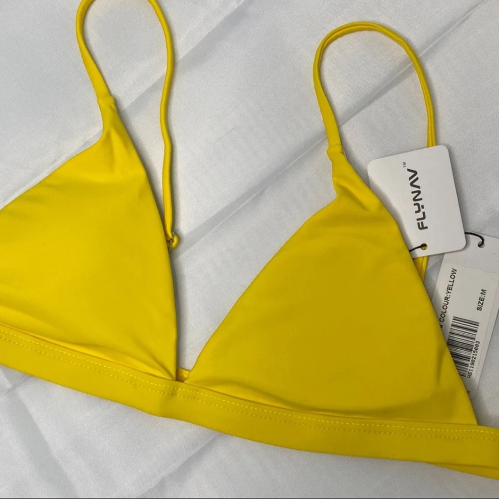 FlyNav Yellow Triangle Bikini top - Picture 2 of 3